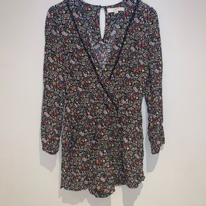 Worn once garden floral romper